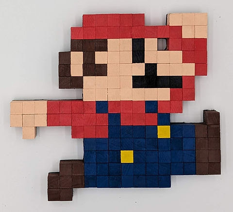 Mario-inspired pixel wall-art concept