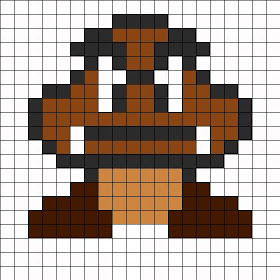 Pixel-art mushroom character reference