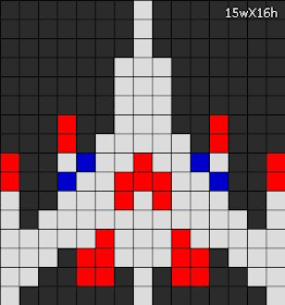 Pixel-art star fighter reference